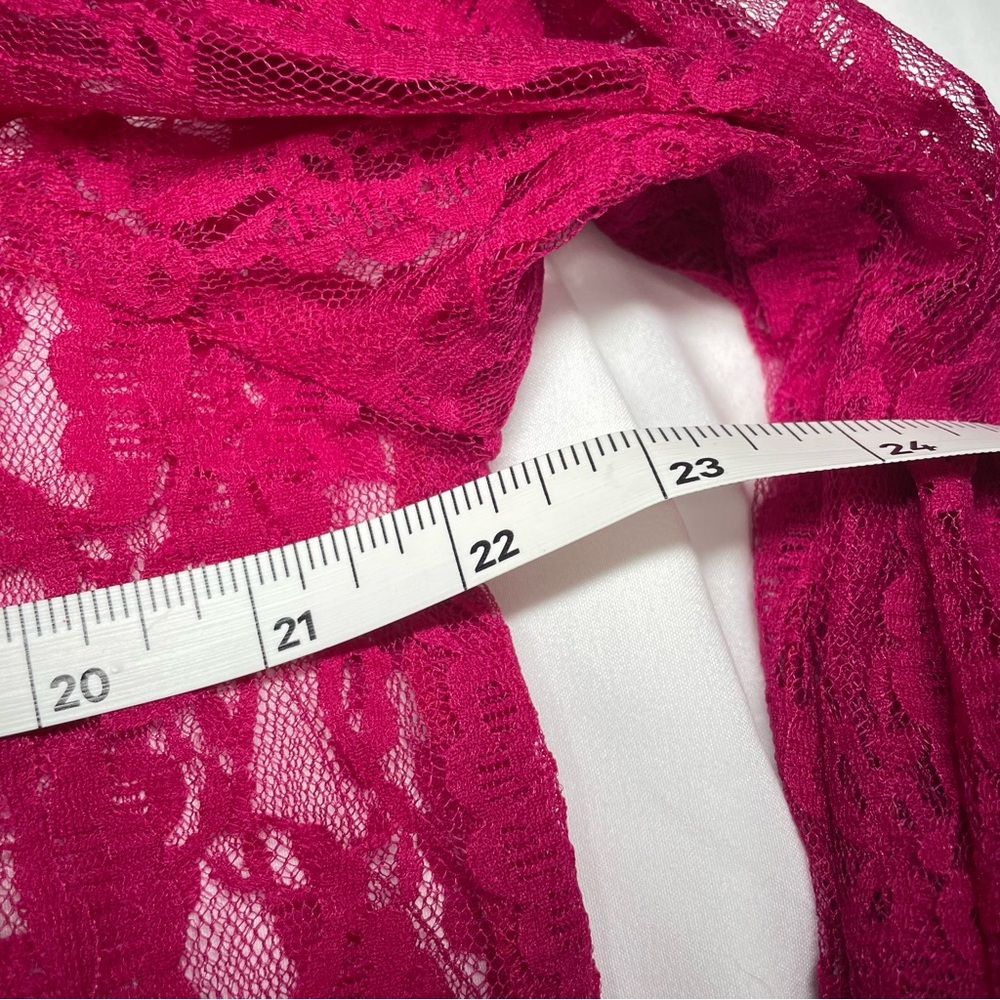 Vintage Z Studio Lace Button Up Long Blouse in A Gorgeous Cranberry Color - Picture 9 of 10